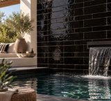 Black Handcrafted Moroccan 2×6 Zellige Tile