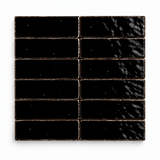 Black Handcrafted Moroccan 2×6 Zellige Tile
