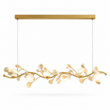 Nordic-inspired gold petal shell pendant light with layered flower shades