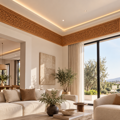 Hand-Carved Moroccan Cedar Ceiling Frieze