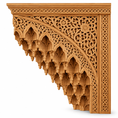 Moroccan Cedar Wood Muqarnas Corner Bracket