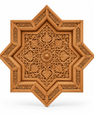 Moroccan Cedar Wood 8-Pointed Star Ceiling Medallion