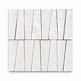 White Handcrafted Moroccan 1×4 Zellige Tile