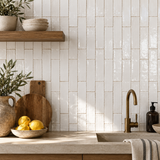 White Handcrafted Moroccan 2×6 Zellige Tile