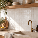 White Handcrafted Moroccan 2×2 Zellige Tile