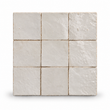 Natural White Handcrafted Moroccan 4×4 Zellige Tile