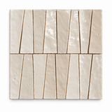 Natural White Handcrafted Moroccan 1×4 Zellige Tile