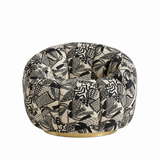 Artisan Patterned Swivel Pumpkin Chair
