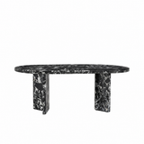 Architectural Oval Black Stone Dining Table