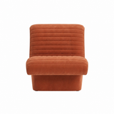 Terracotta Ribbed Velvet Modern Lounge Chair