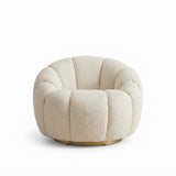 Bouclé Pumpkin Swivel Chair