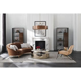 Sophisticated Velvet Sofa with Metallic Trim
