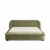 Ruched Velvet Platform Bed