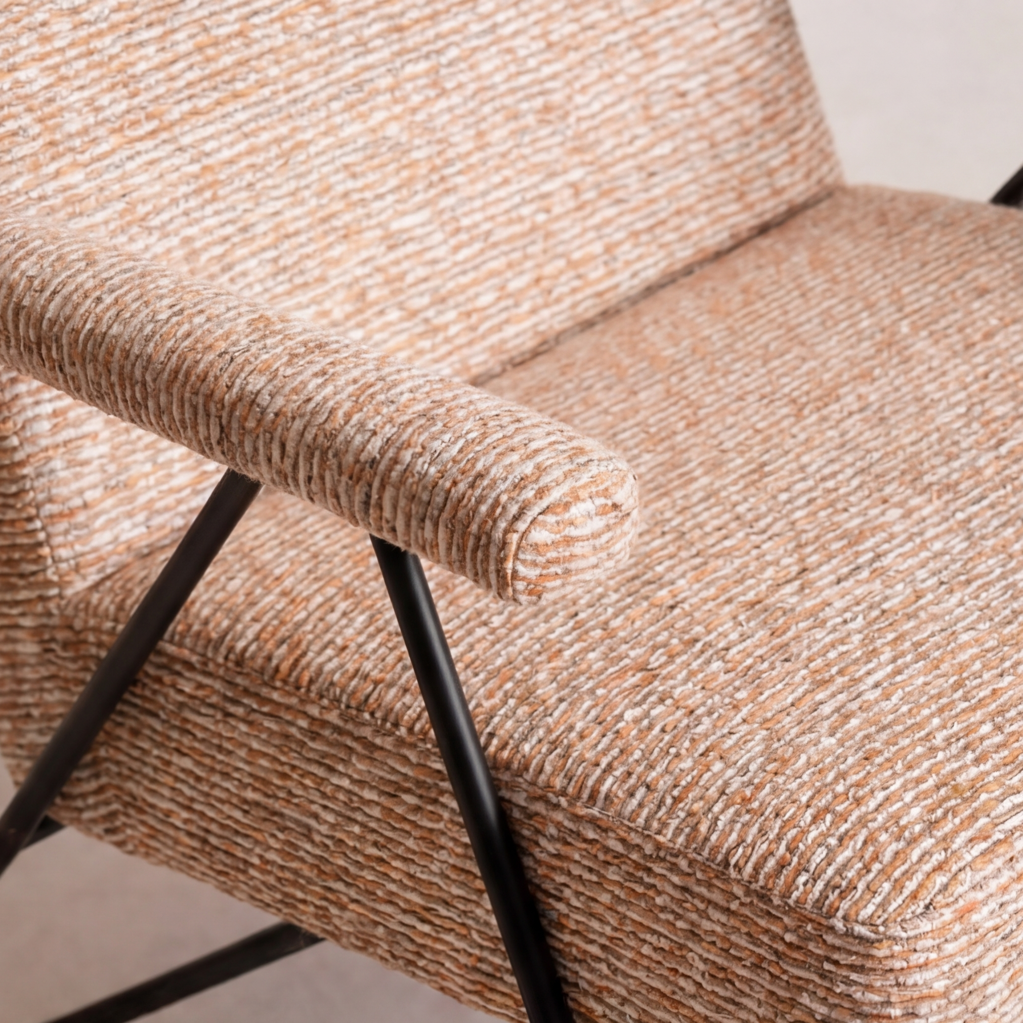 Patterned Mid-Century Accent Chair