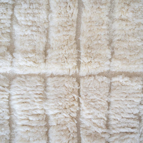 Ivory Ribbed Plush Moroccan Rug