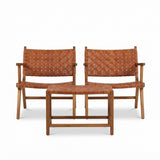 Woven Leather Lounge Set