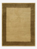 Olive Bordered Handloom Wool Rug