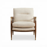 Linen & Walnut Accent Chair