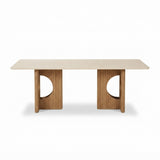 Sculptural Travertine Dining Table