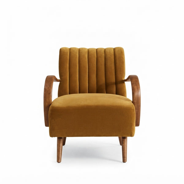 Art Deco Ribbed Velvet Chair