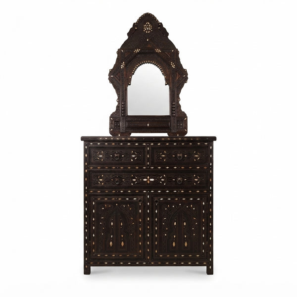Inlay Dresser & Arched Mirror Set