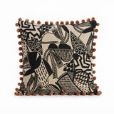 Boho Beige Abstract Pattern Throw Pillow