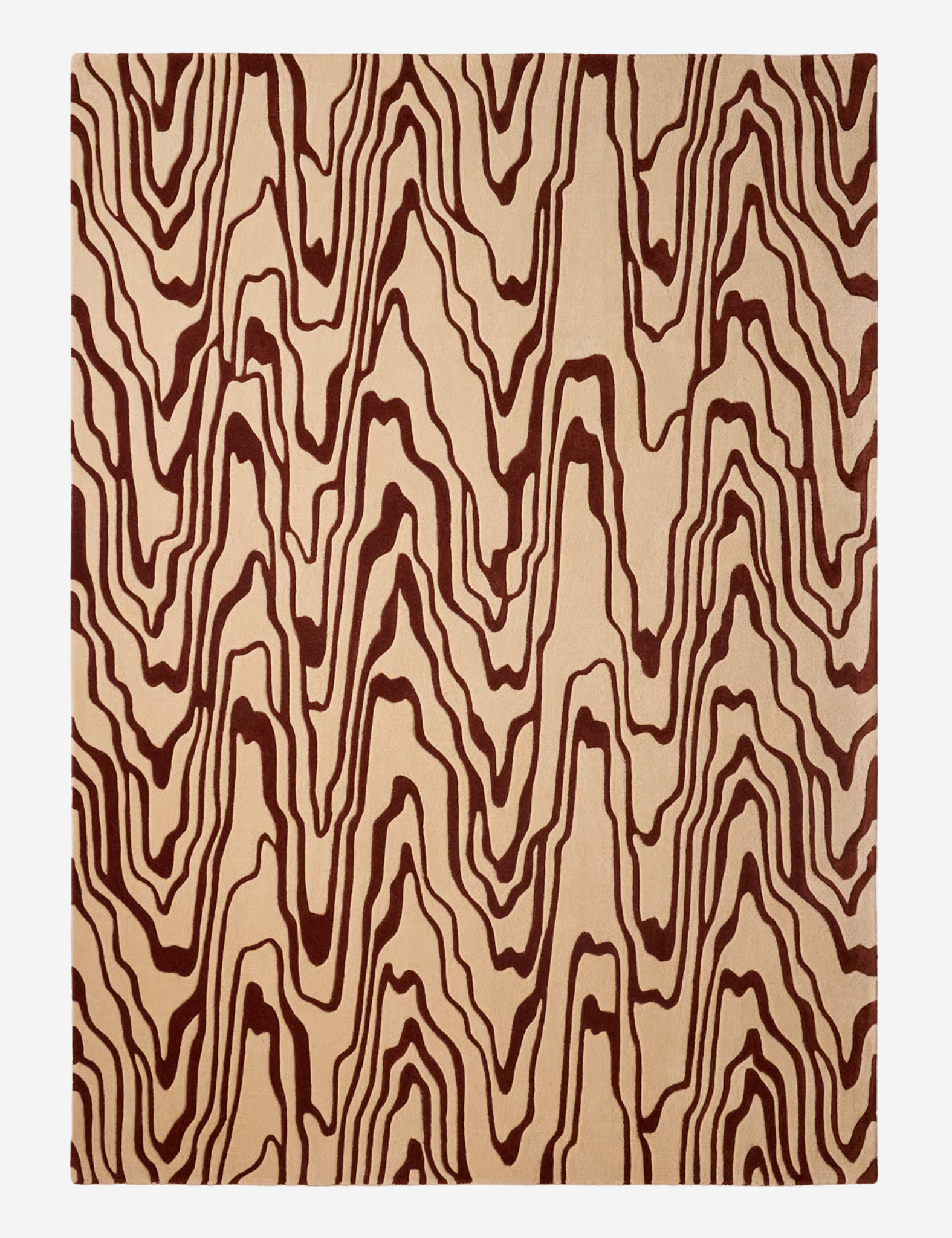 Modern Cream Organic Wave Rug