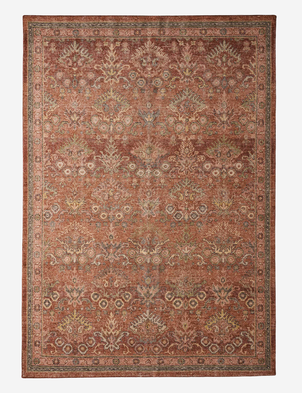 Vintage Rust Persian-Style Floral Rug