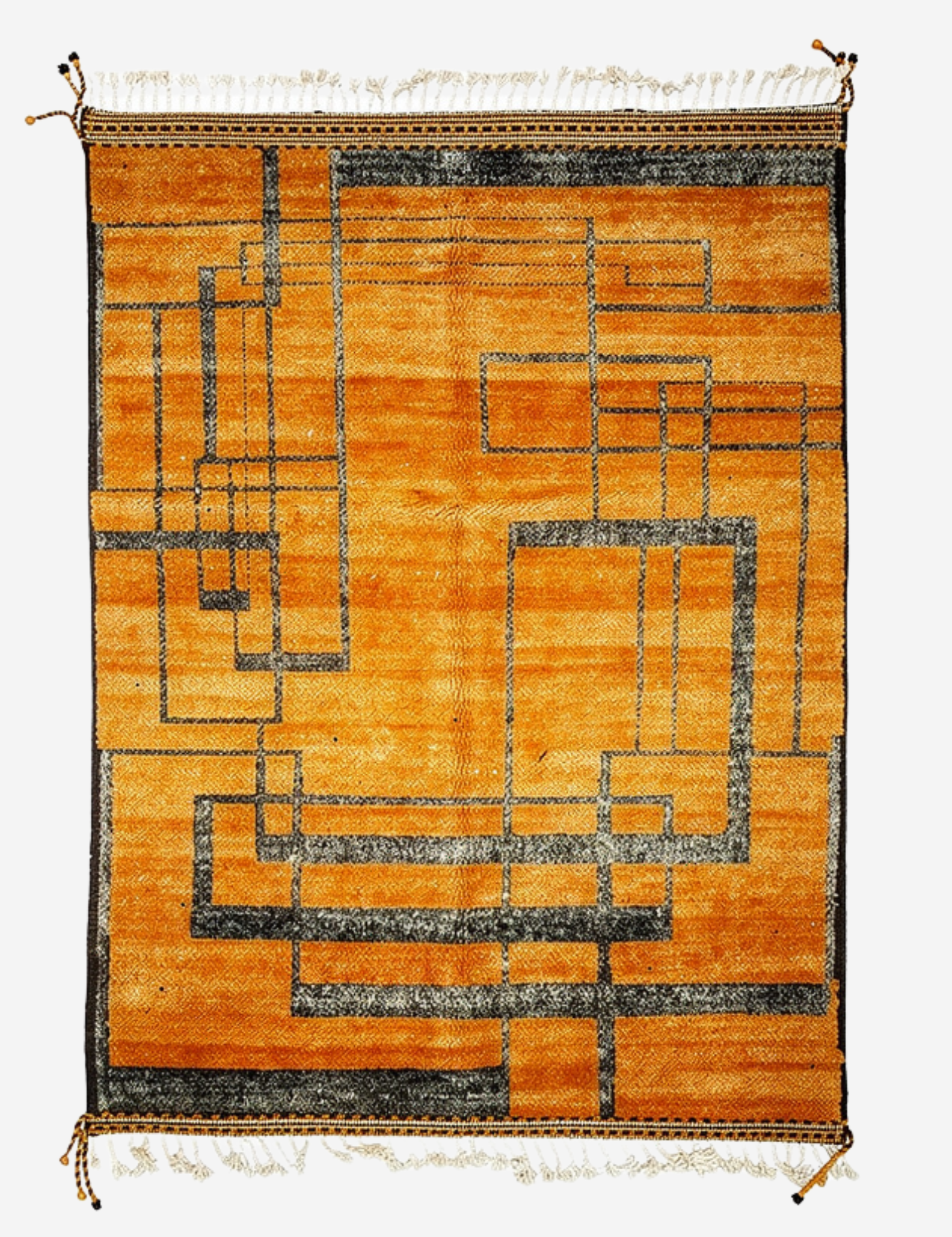Modern Mustard Geometric Abstract Rug