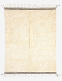 Minimalist Cream Diamond Relief Rug