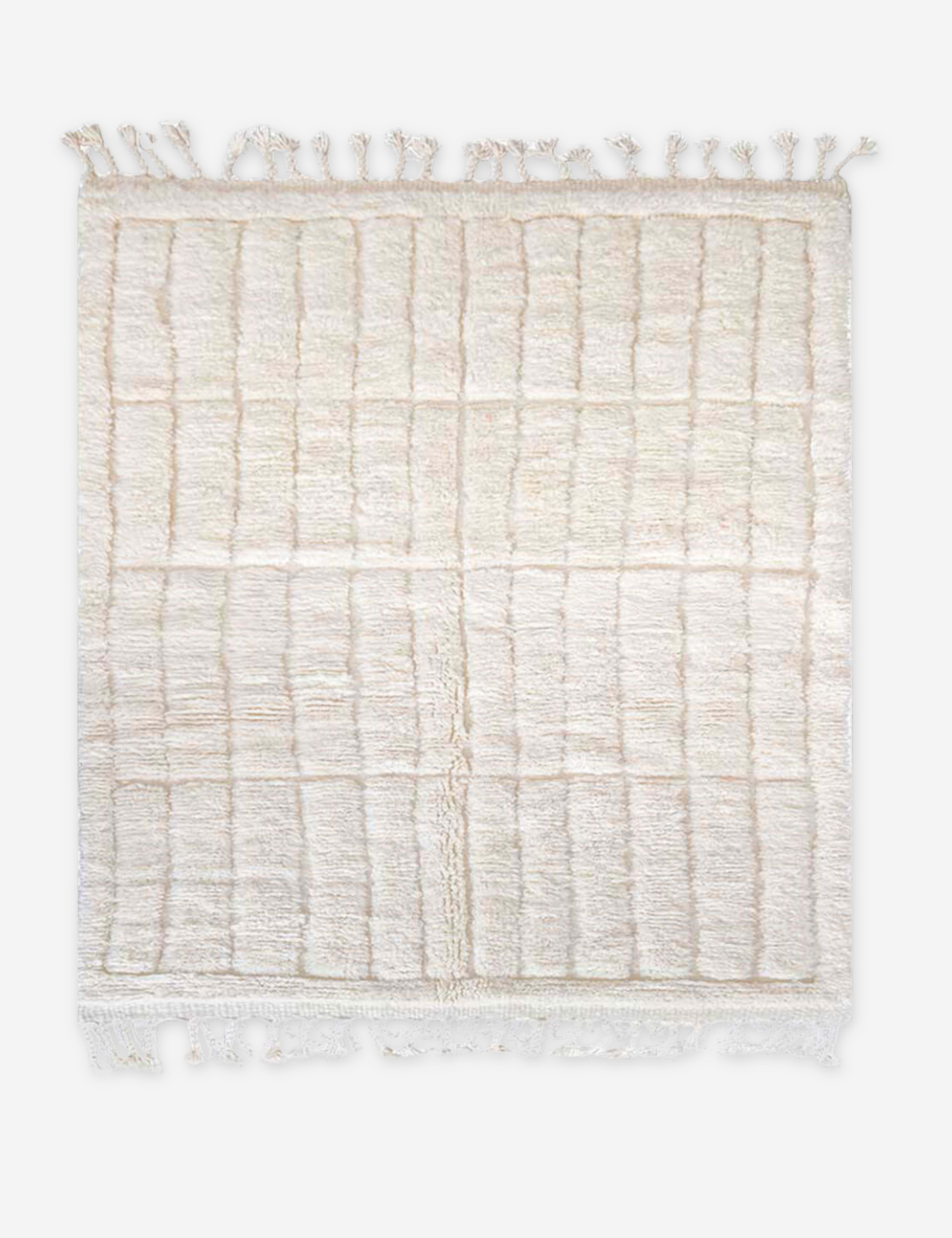 Ivory Ribbed Plush Moroccan Rug