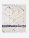 Minimalist Cream Trellis Berber Rug