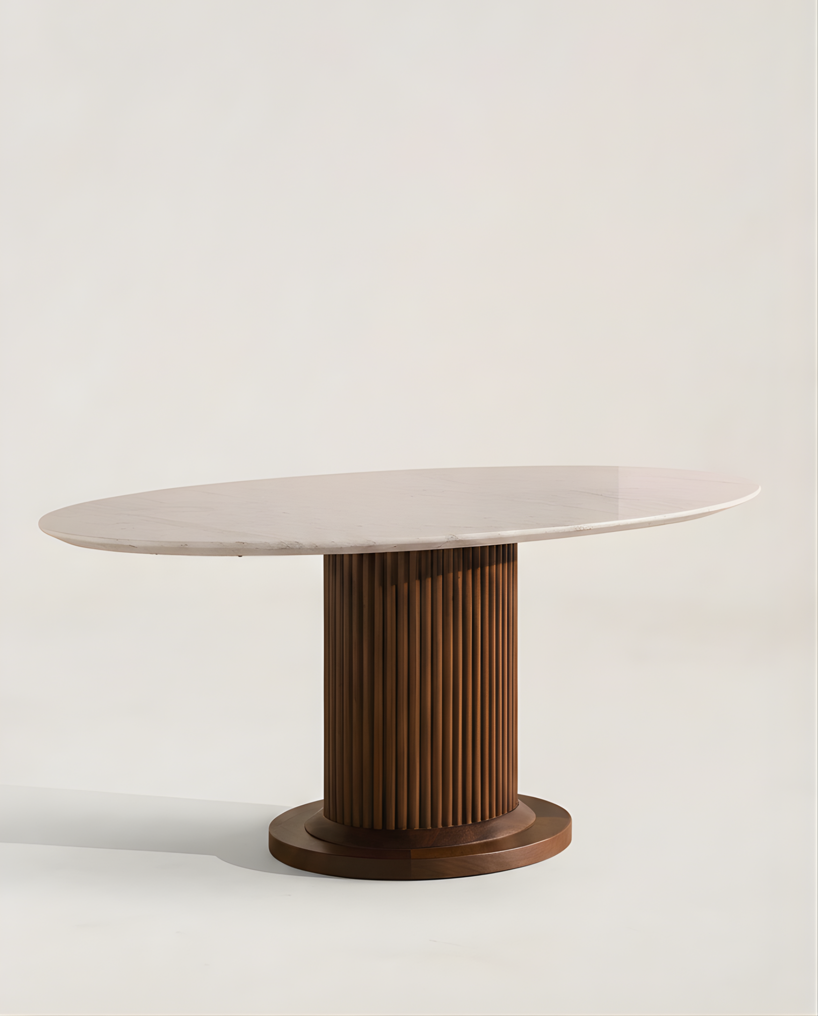 Fluted Marble Pedestal Dining Table