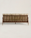 Mid-Century Striped Walnut Sofa