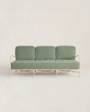 Sage Linen Wrought Iron Sofa