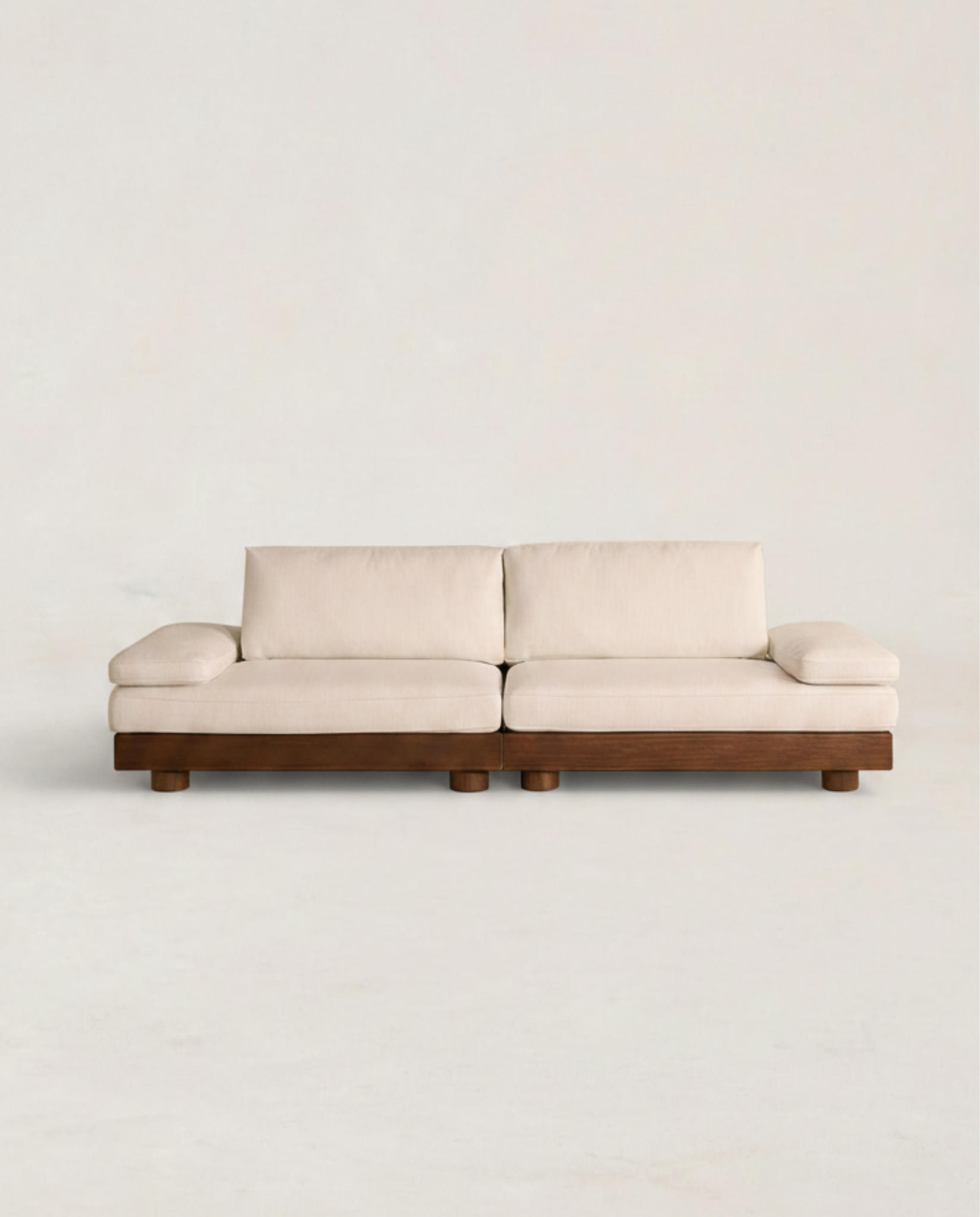 Minimalist Low-Profile Wooden Sofa