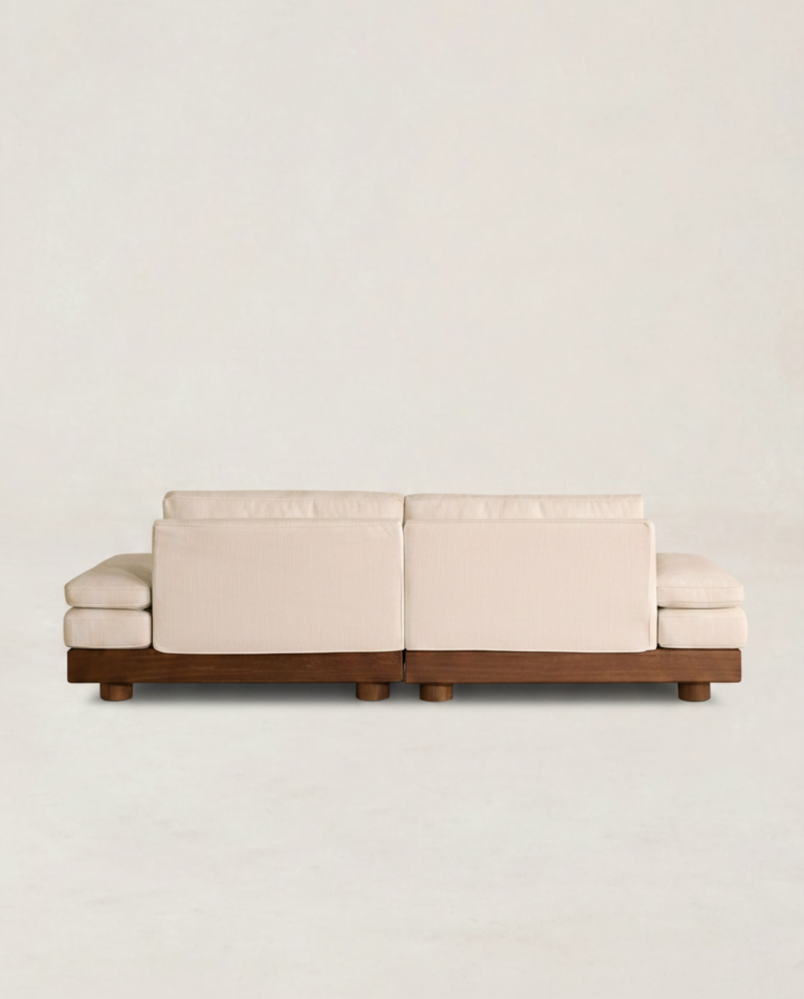 Minimalist Low-Profile Wooden Sofa