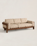 Mid-Century Patterned Timber Sofa