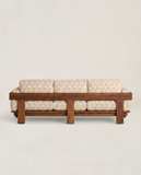 Mid-Century Patterned Timber Sofa