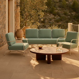 Sage Linen Wrought Iron Sofa
