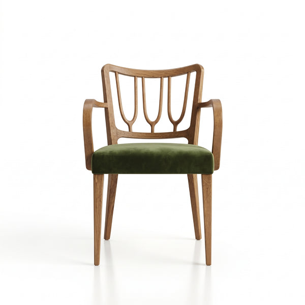 Harp Back Velvet Armchair