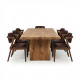 Solid Wood Table & Leather Chairs