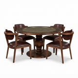 Walnut Brass Inlay Dining Set