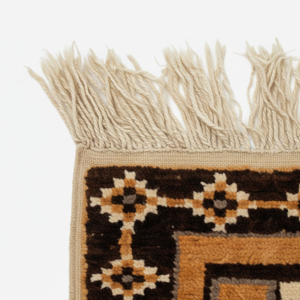 Amber Medallion Rug - Fringe Detail