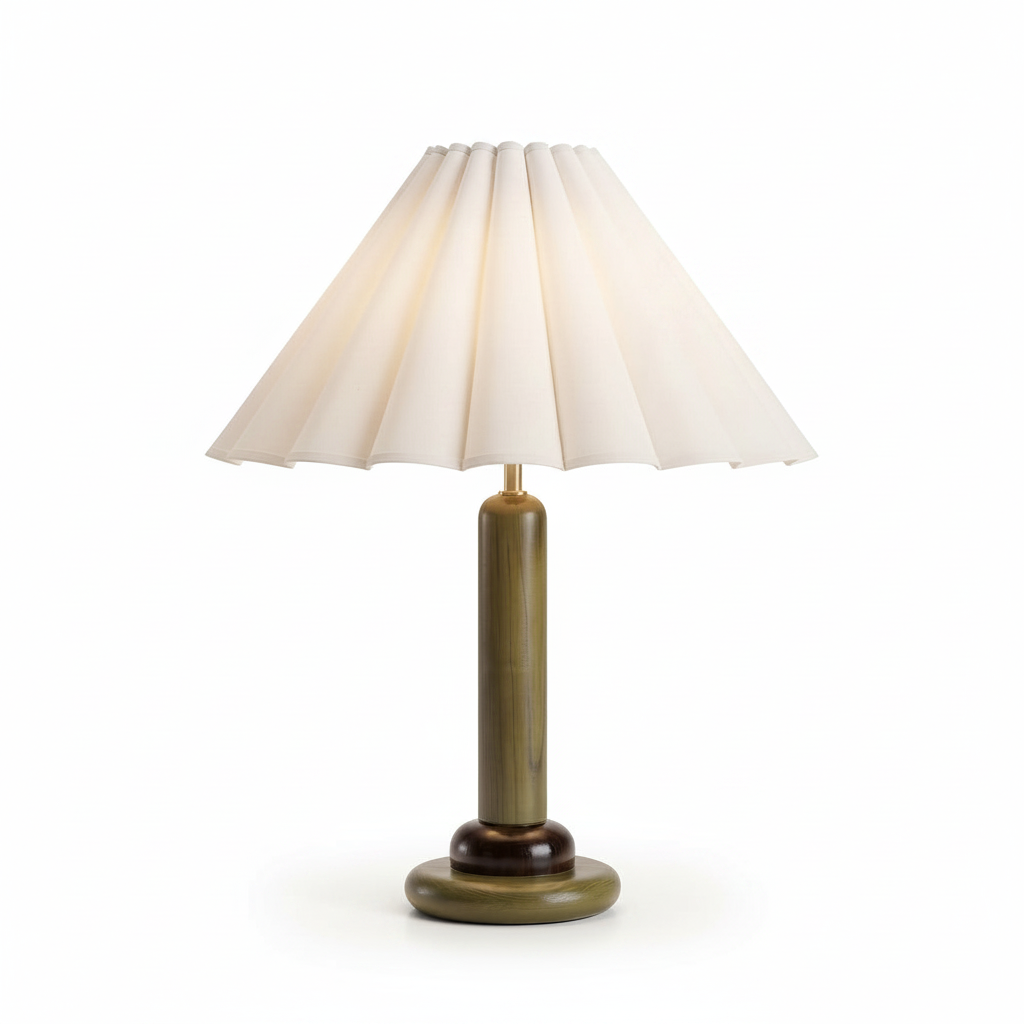 Classic Pleated Lamp Pure White Background