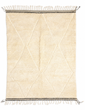 Minimalist Cream Diamond Relief Rug