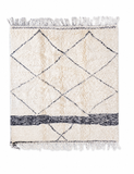 Minimalist Cream Trellis Berber Rug