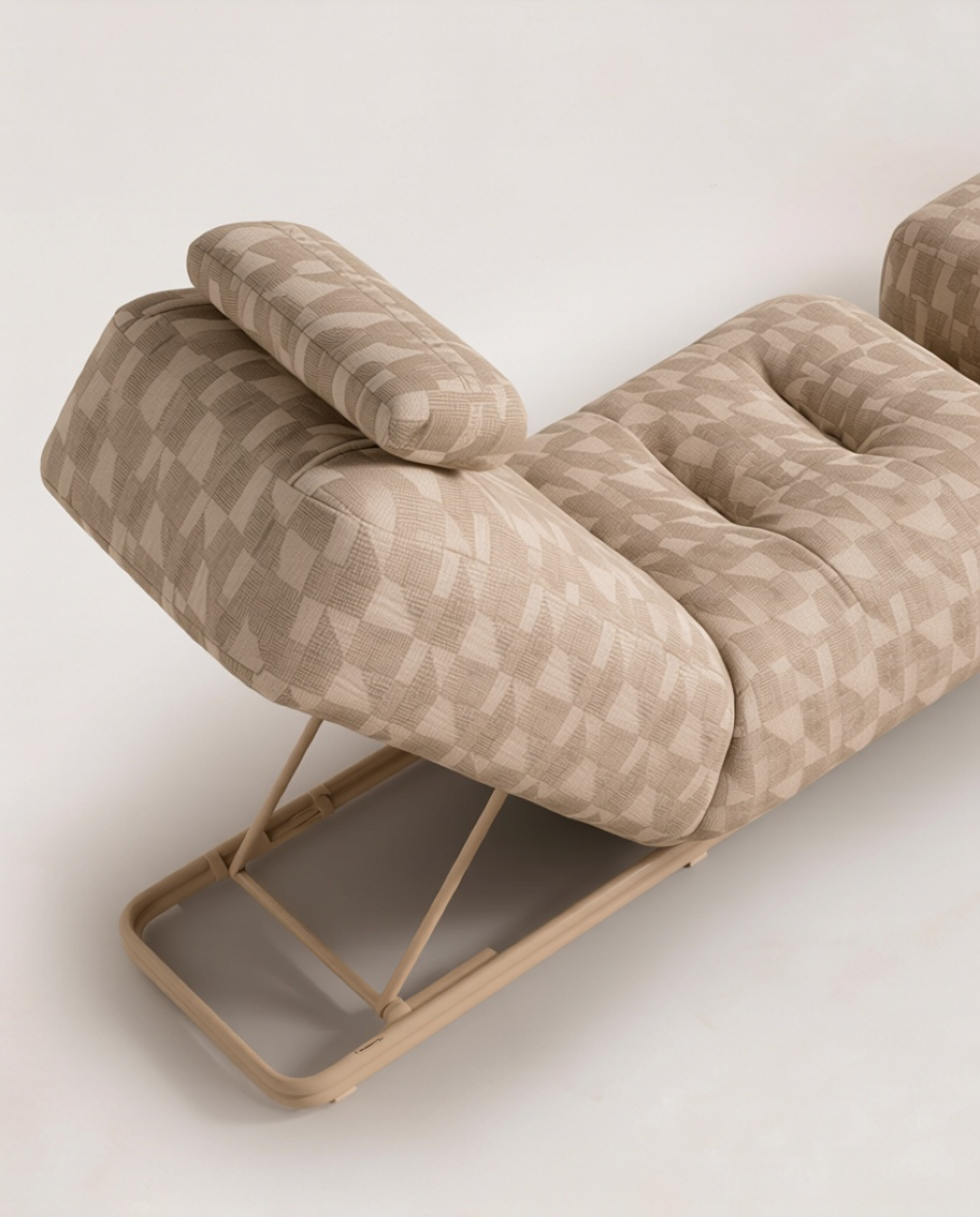 Geometric Jacquard Chaise Lounge