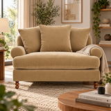 Plush Velvet English Arm Loveseat
