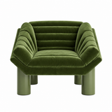 Plush Ribbed Velvet Lounge Chair